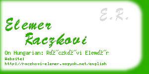 elemer raczkovi business card